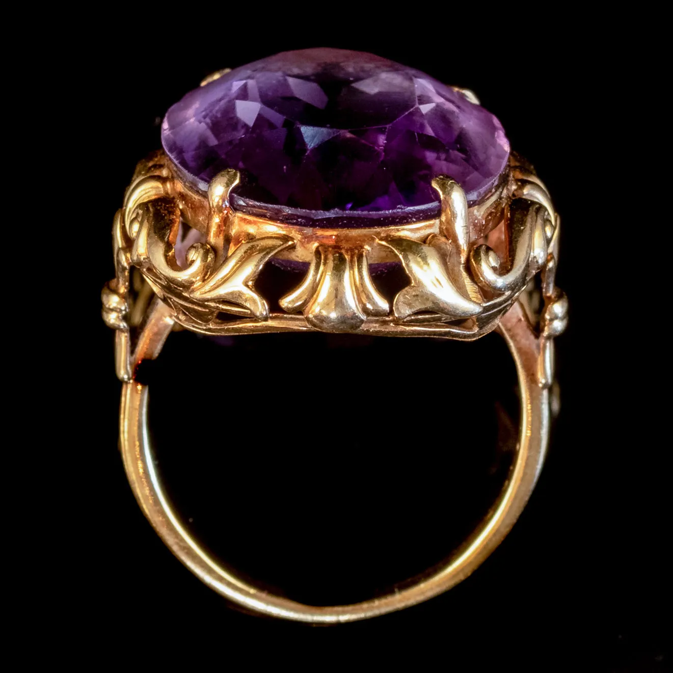 Antique Victorian 16ct Amethyst Ring 15ct Gold Circa 1880