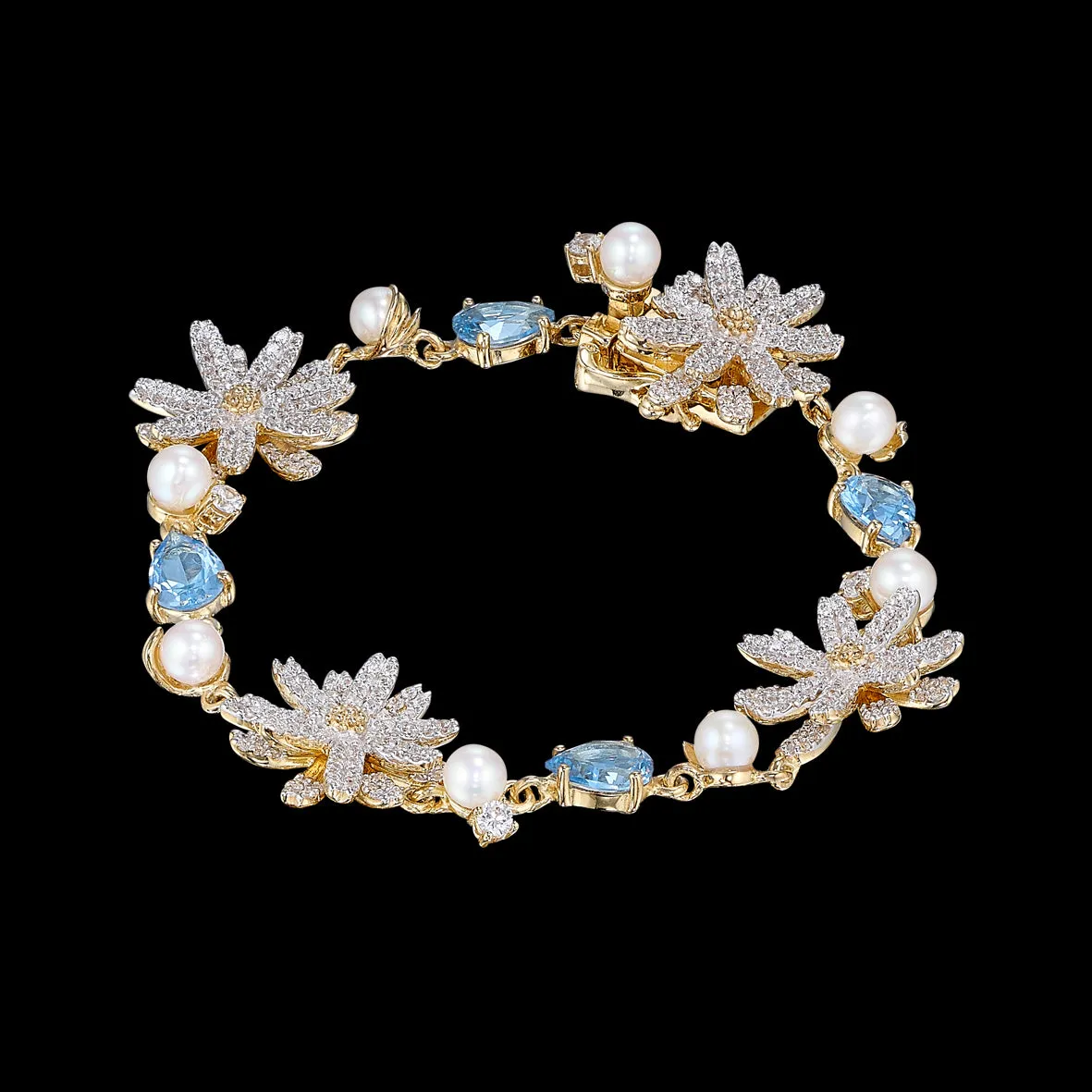 Aqua Daisy Diamond Bracelet