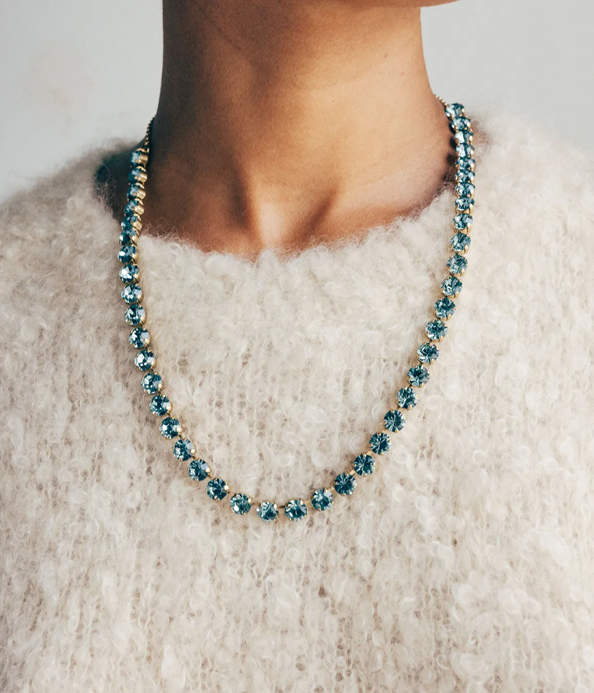 Arista Slider Necklace in Smoked Sapphire