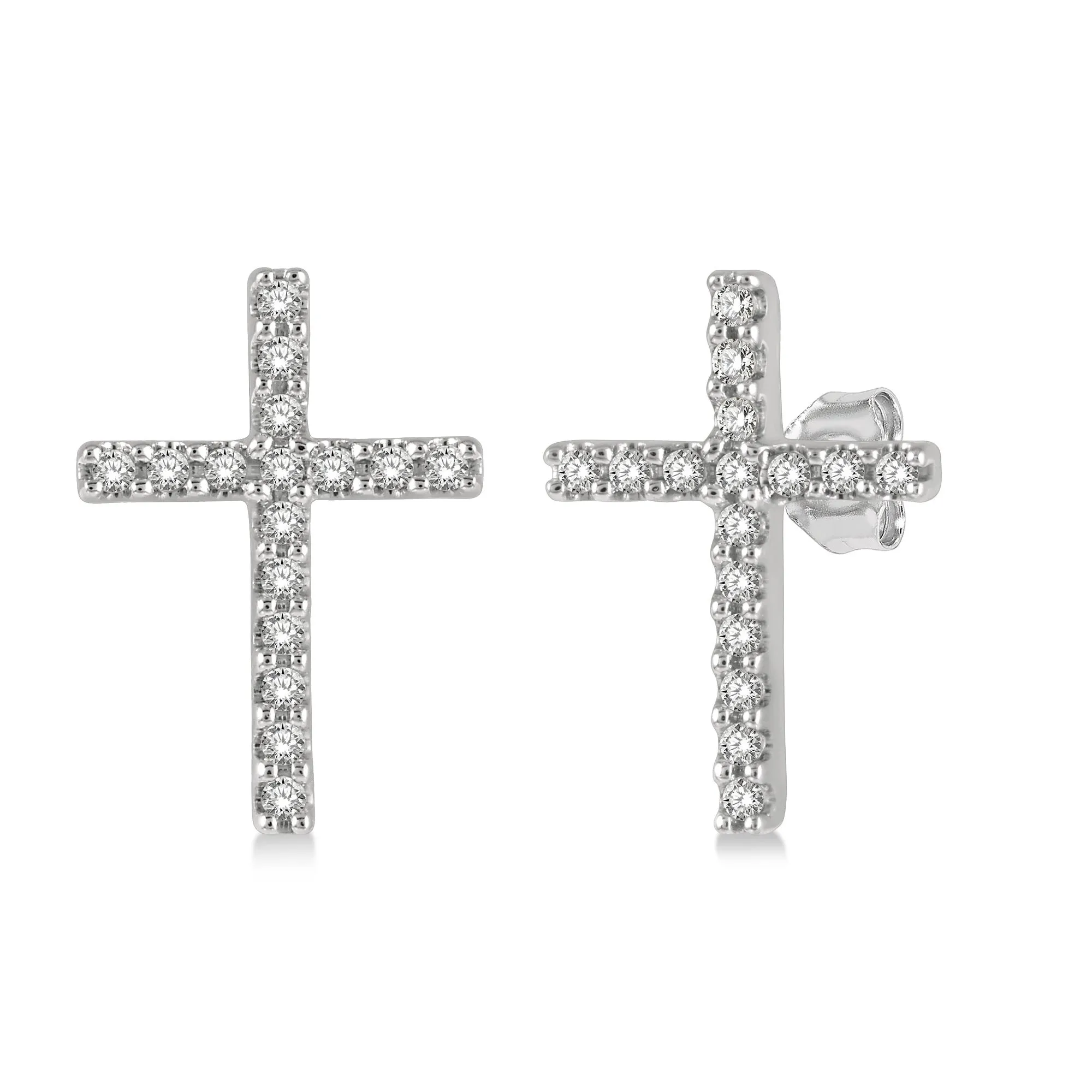 Ashi .10ctw Diamond Cross Stud Earrings