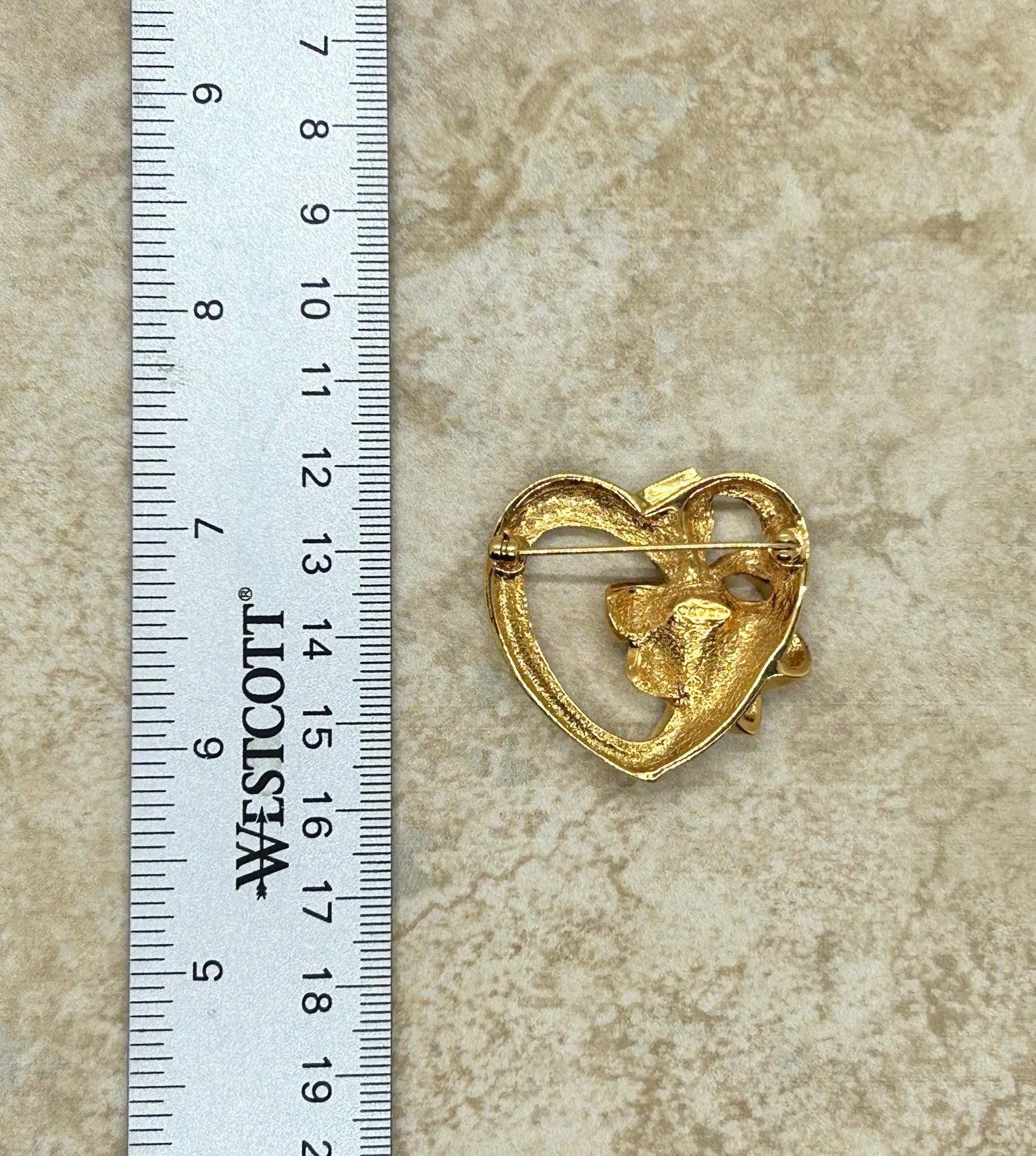 Avon Vintage Heart Pin with Golden November Birthstone (1992)