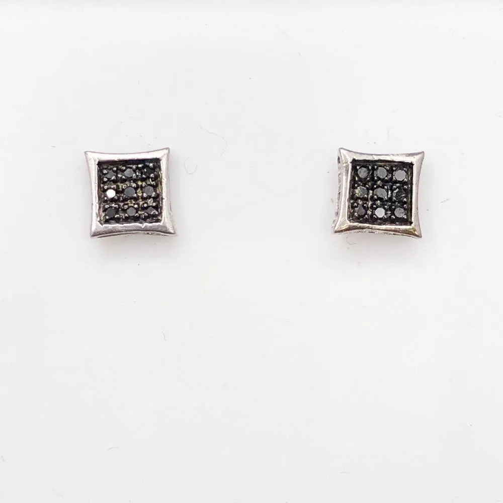 Black Kite Diamond .05cttw Earrings .925 Sterling Silver