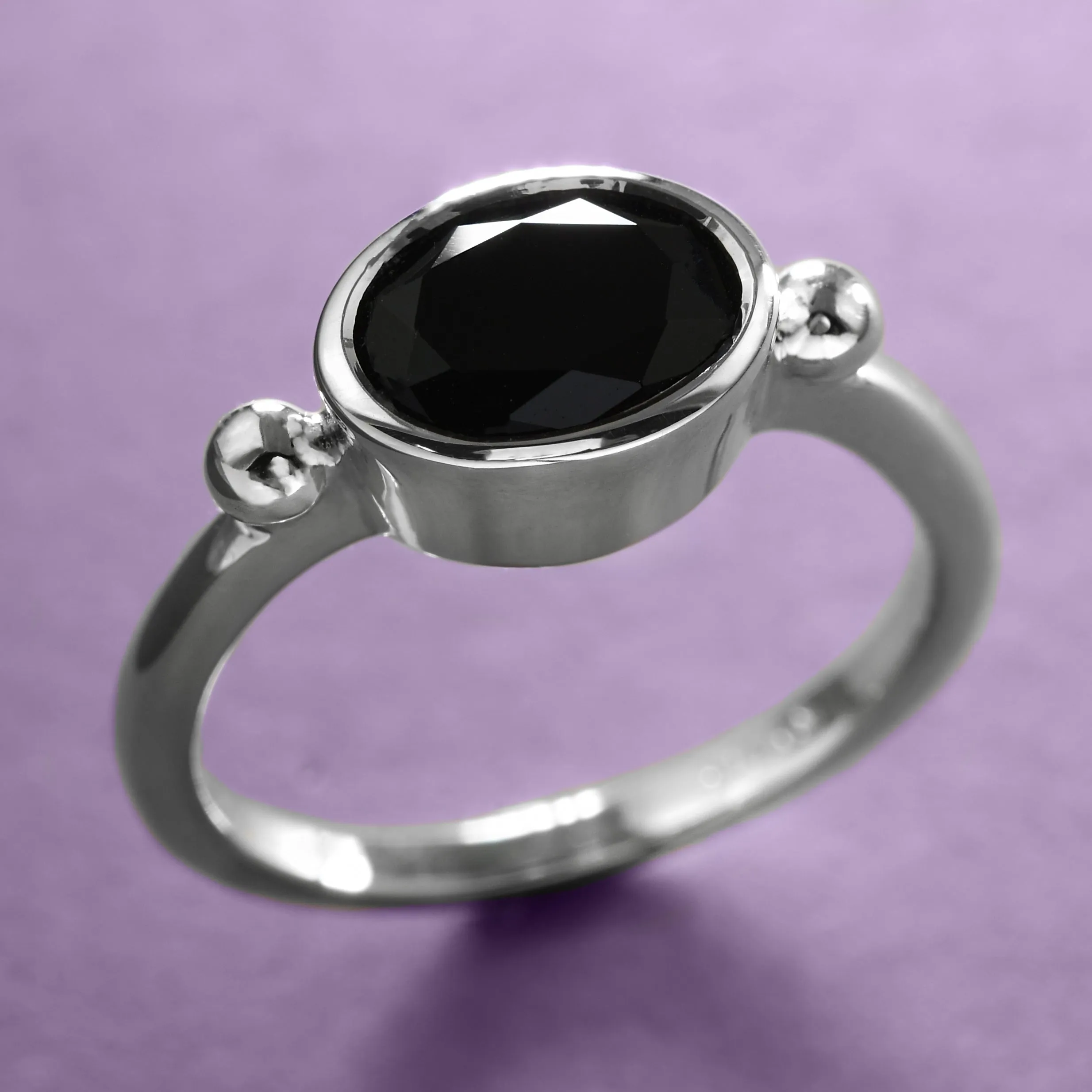 Black Onyx Ring In Silver