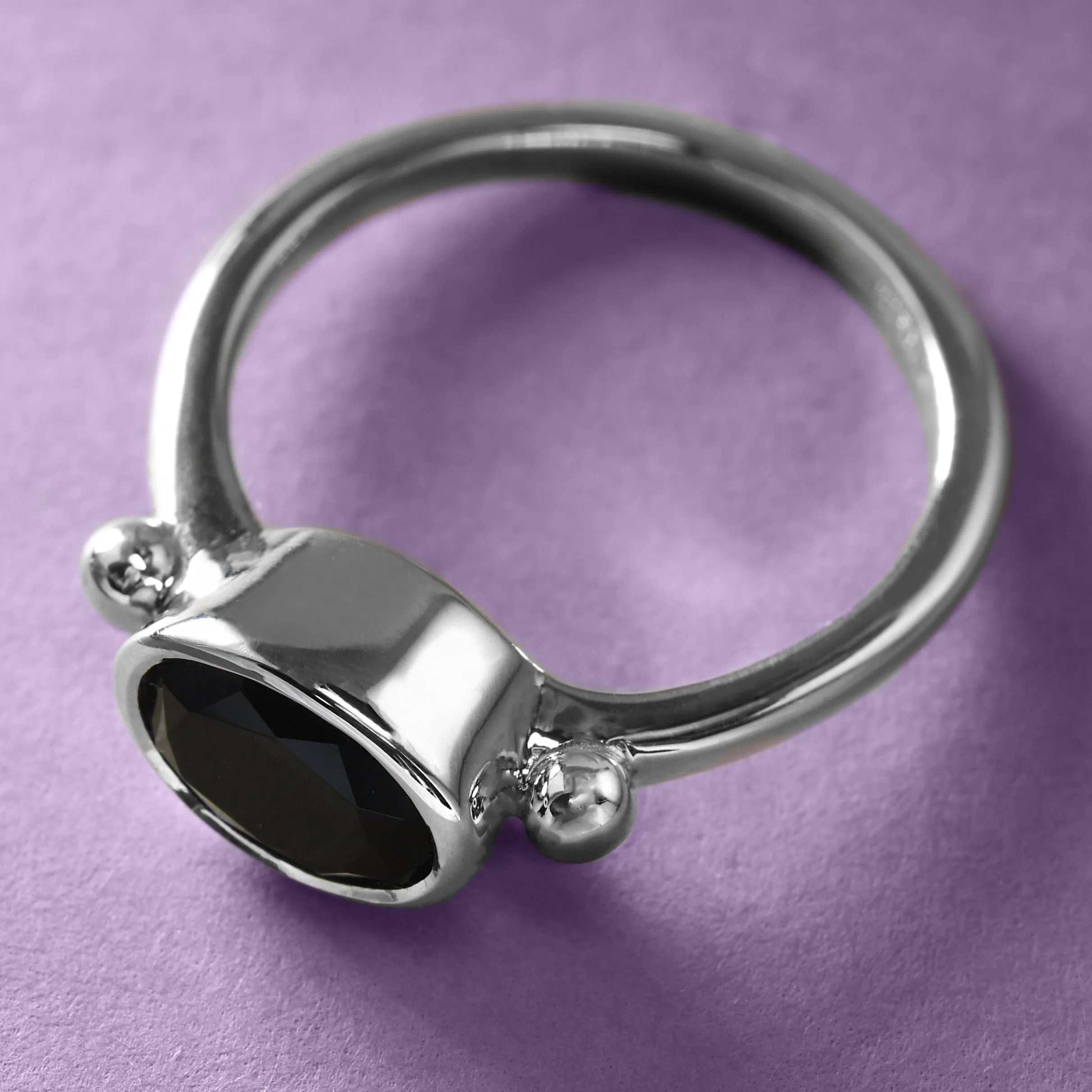 Black Onyx Ring In Silver