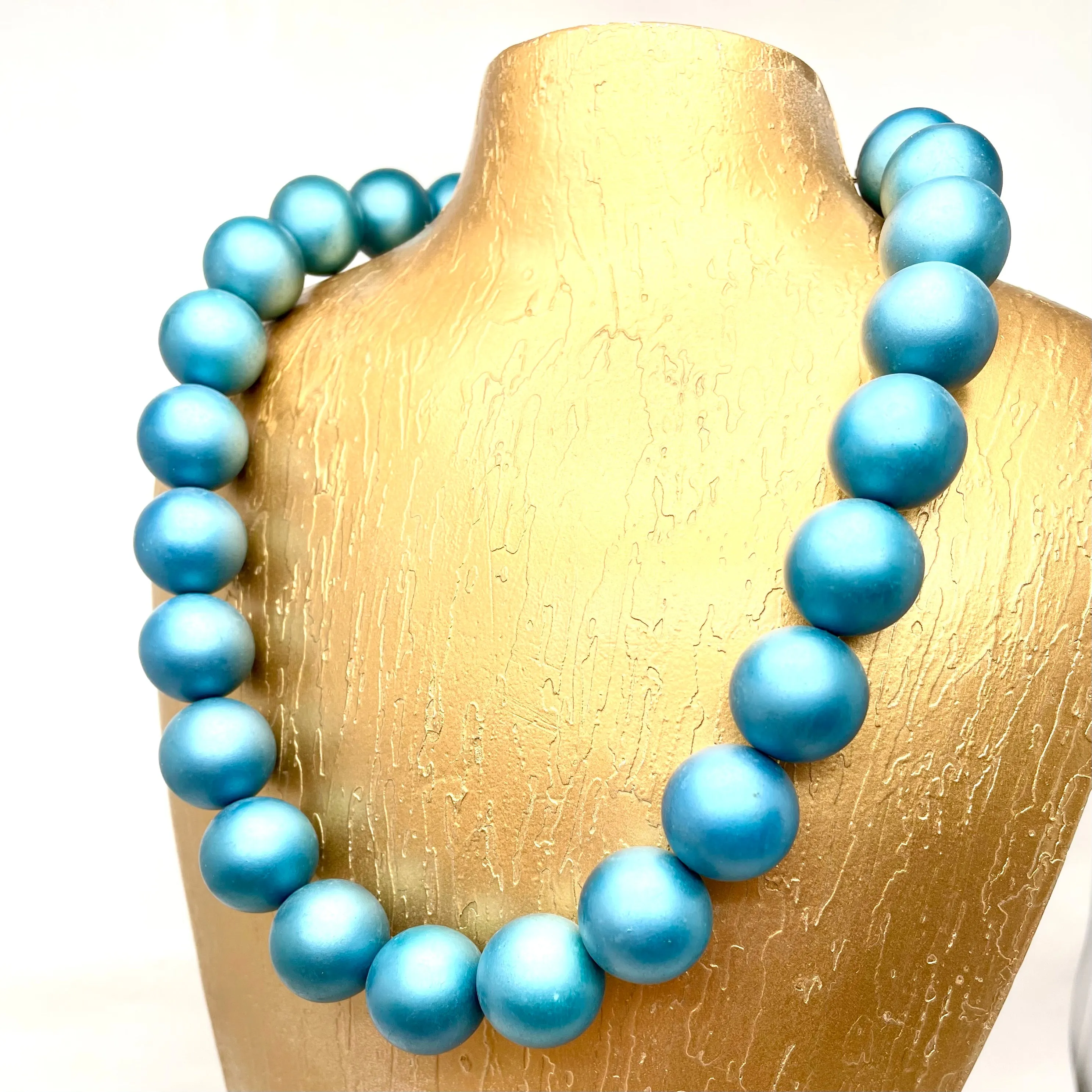 Blue Metallic Marco Statement Necklace