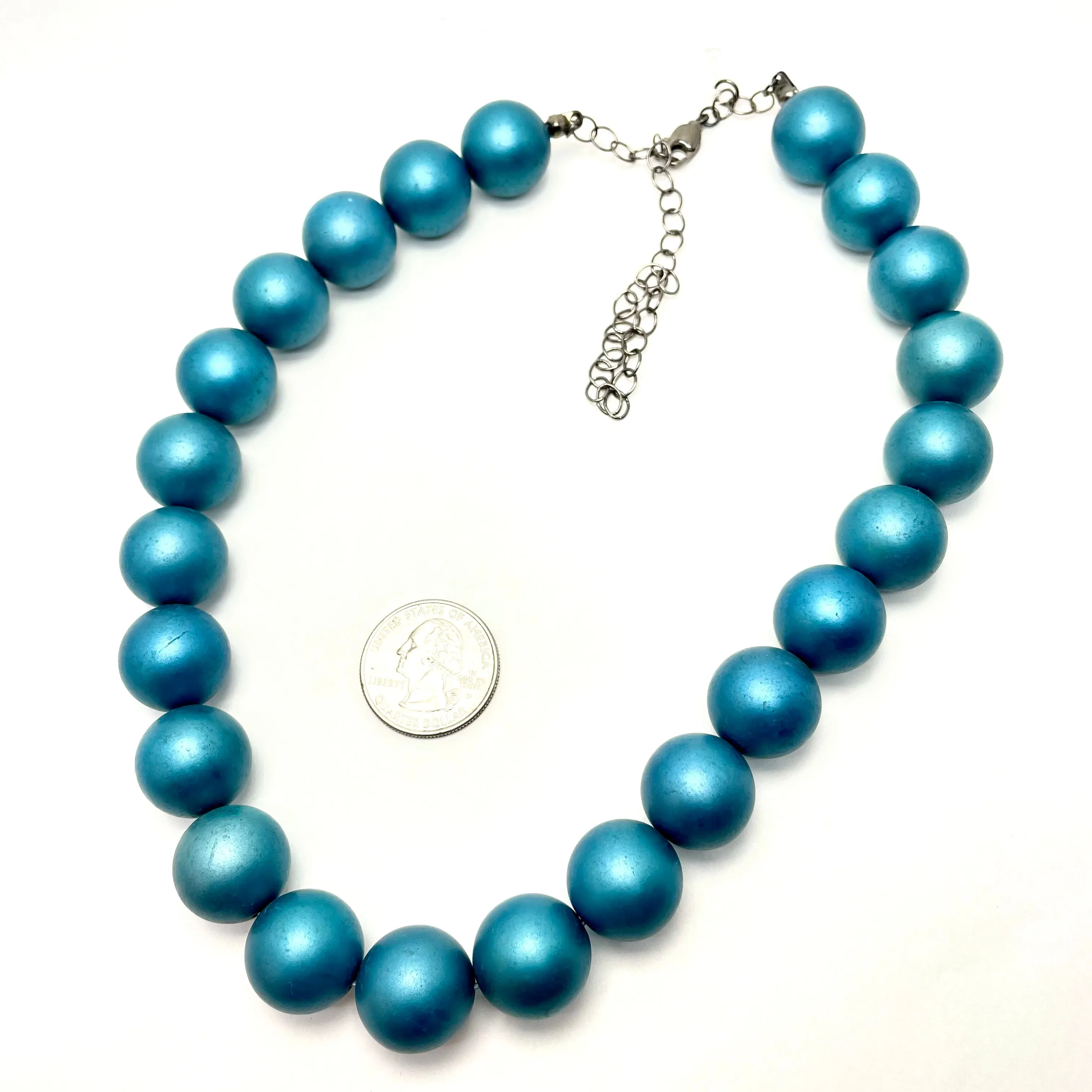 Blue Metallic Marco Statement Necklace