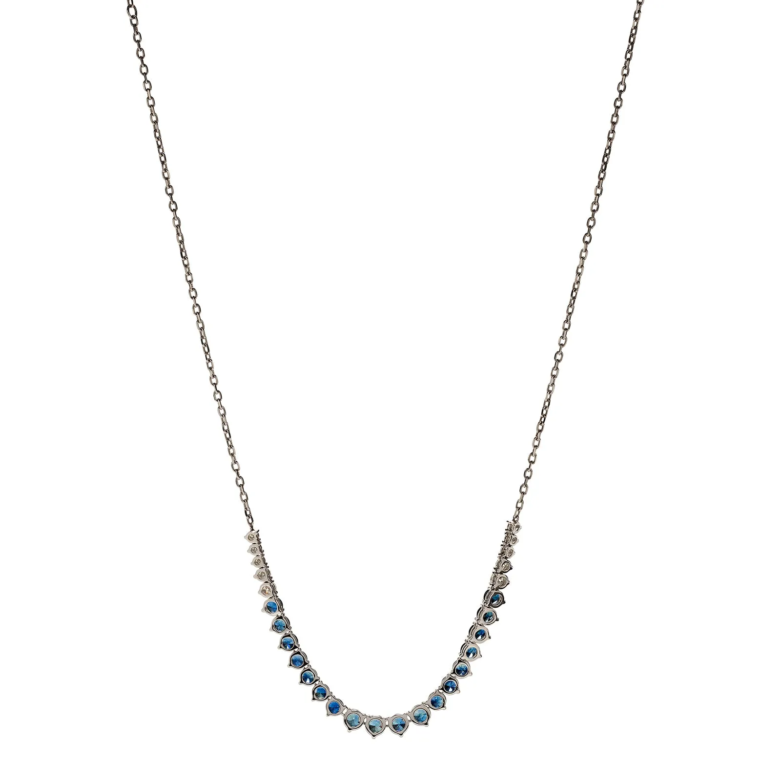 Blue Sapphire River Chain Necklace