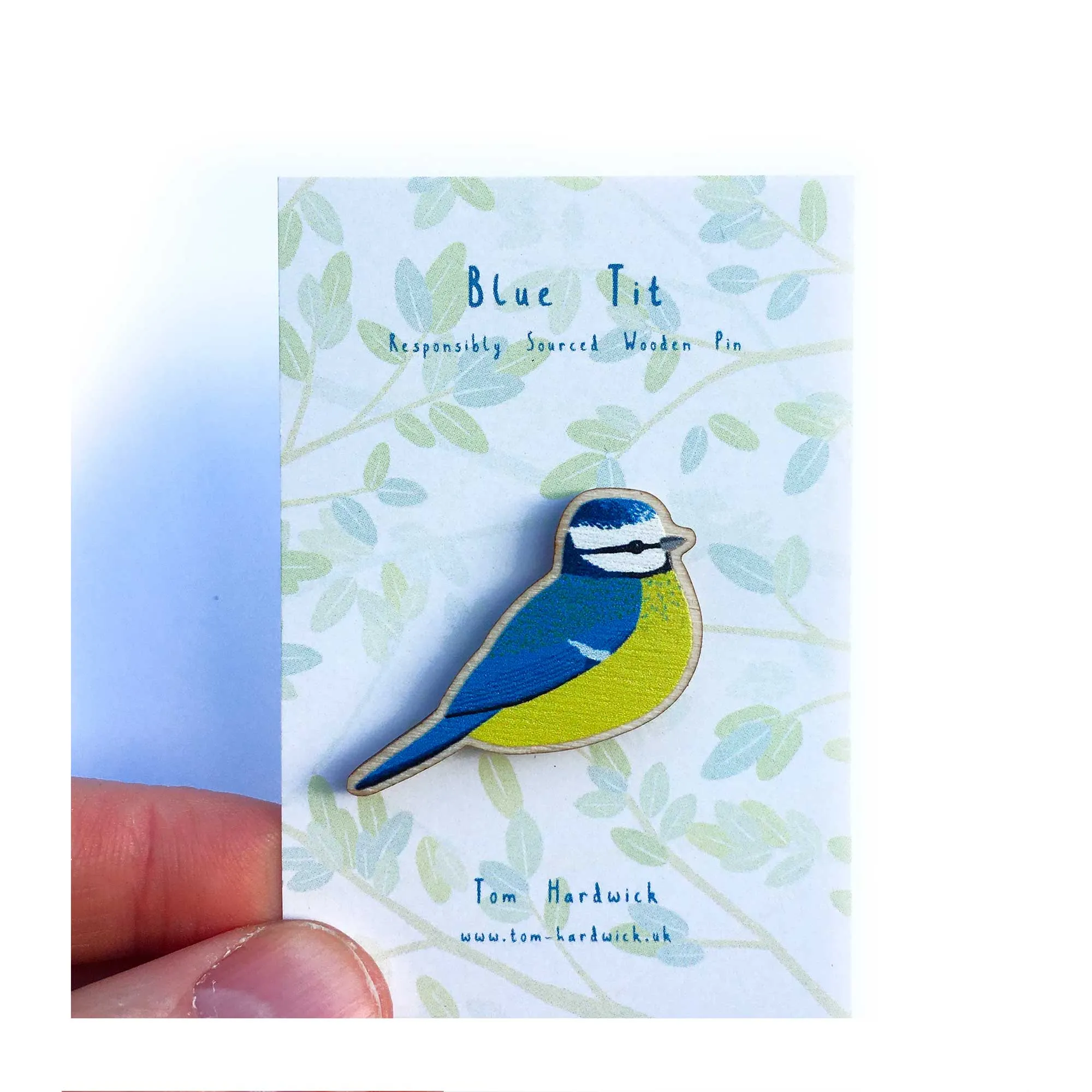 Blue Tit Wooden Pin