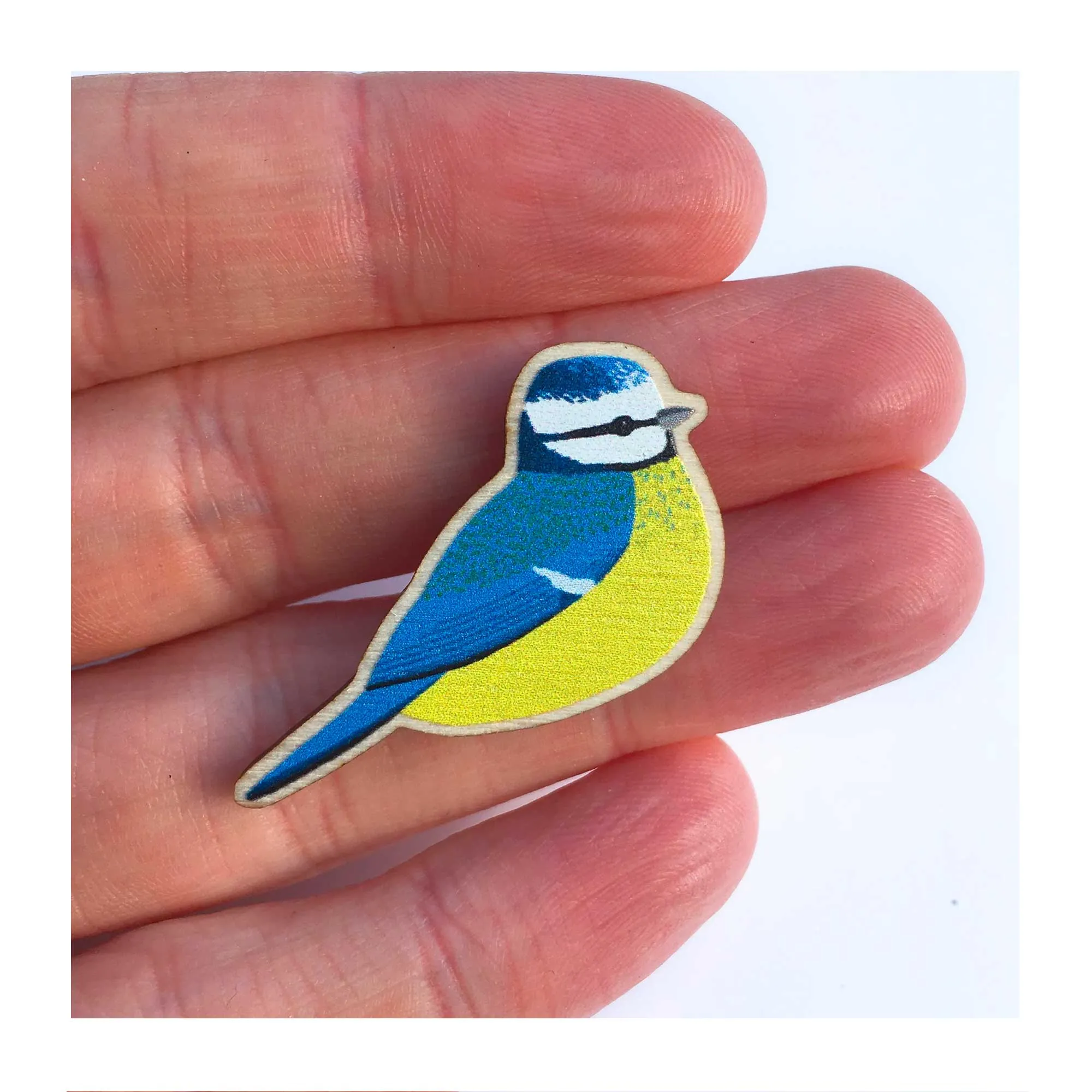 Blue Tit Wooden Pin