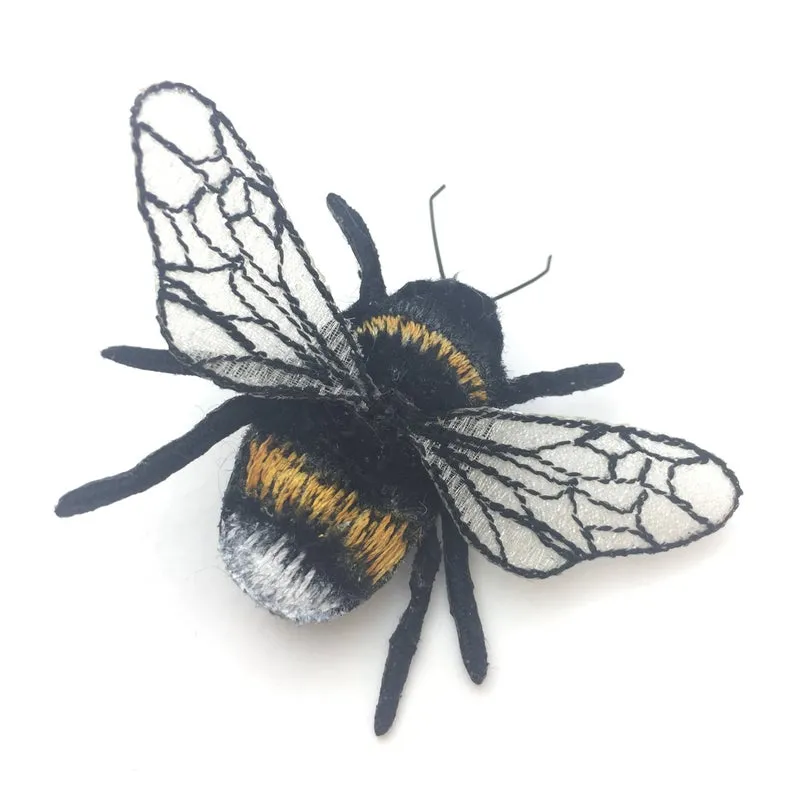 Bumblebee Brooch - White Tailed Bumblebee