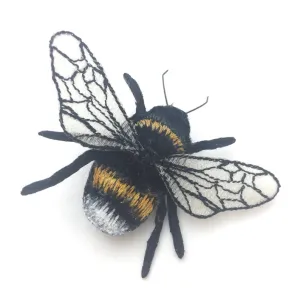 Bumblebee Brooch - White Tailed Bumblebee