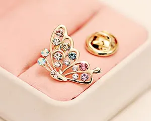 Butterfly Crystal Brooch Pin