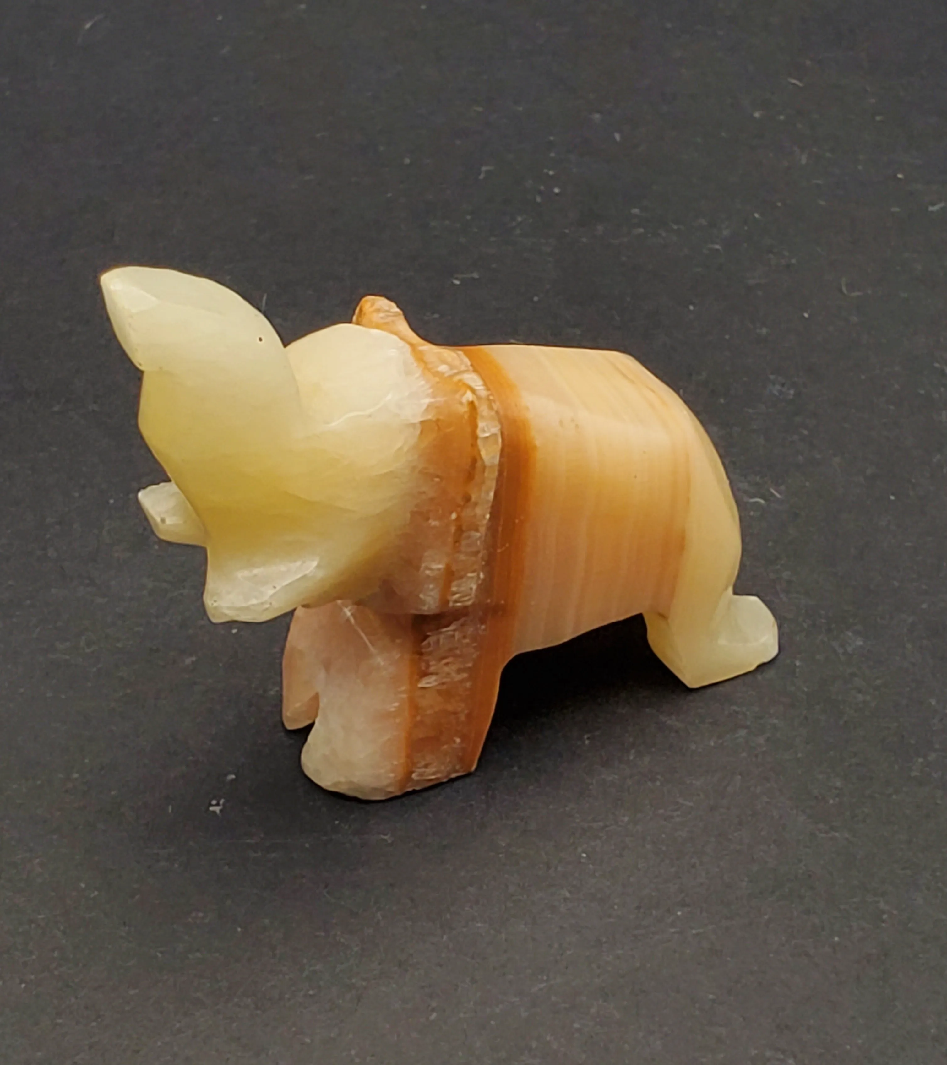 Carved Onyx Elephant Figurine