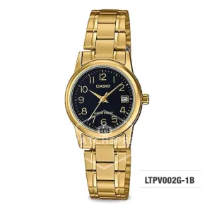 Casio Ladies' Standard Analog Gold Tone Stainless Steel Band Watch LTPV002G-1B LTP-V002G-1B