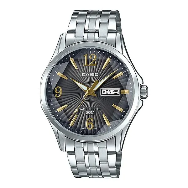 Casio Men's Analog Silver Stainless Steel Band Watch MTPE120DY-1A MTP-E120DY-1A