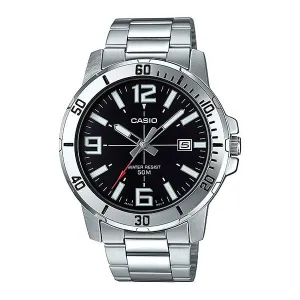 Casio Men's Diver Look Silver Stainless Steel Band Watch MTPVD01D-1B MTP-VD01D-1B