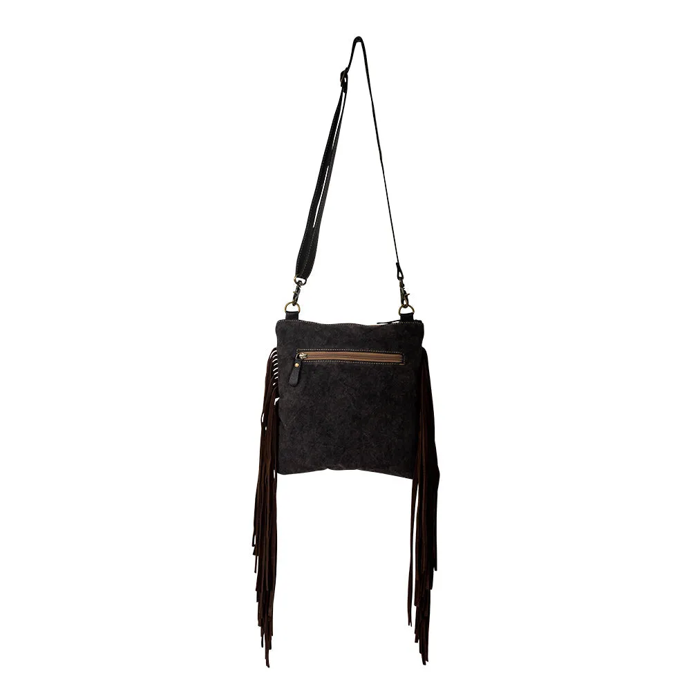 Cattle Drive Fringed Canvas & Hairon Bag