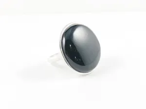 Classic Casual Round Black Onyx Brass Ring