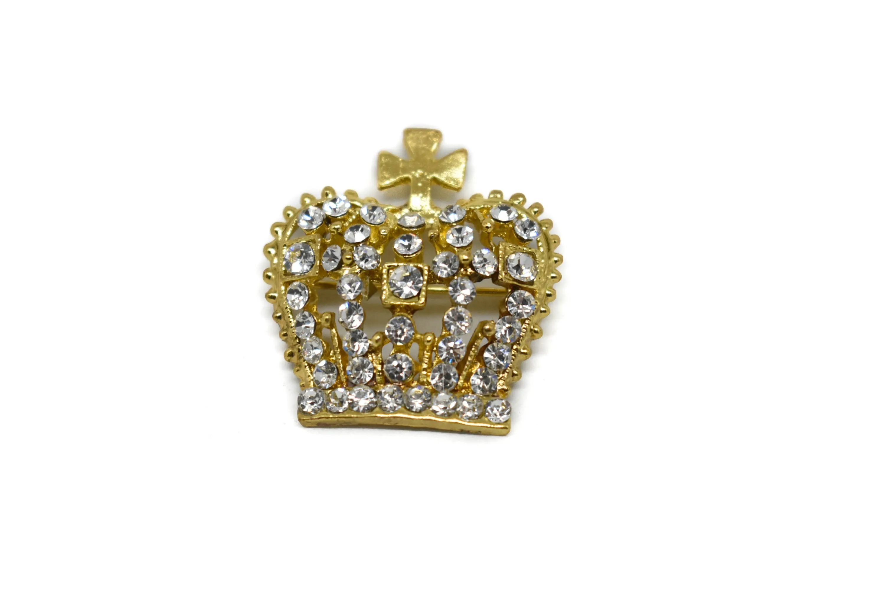 Crown Rhinestone Brooch 1.50" x 1.25"- 1 Piece