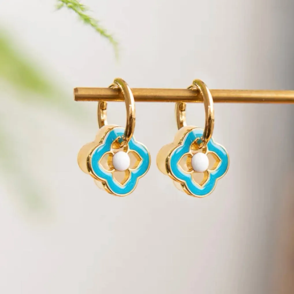 Dangle Earrings: Turquoise Clouds