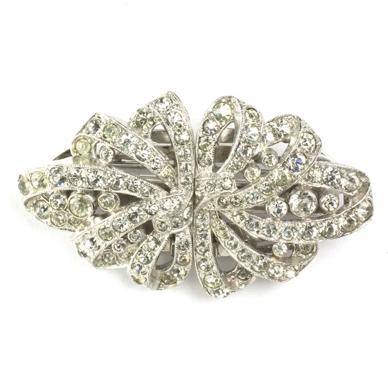 Diamanté Ribbon 1930s Clip-Mates by Trifari