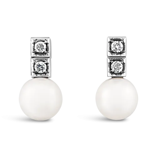 Diamond & Pearl Earrings