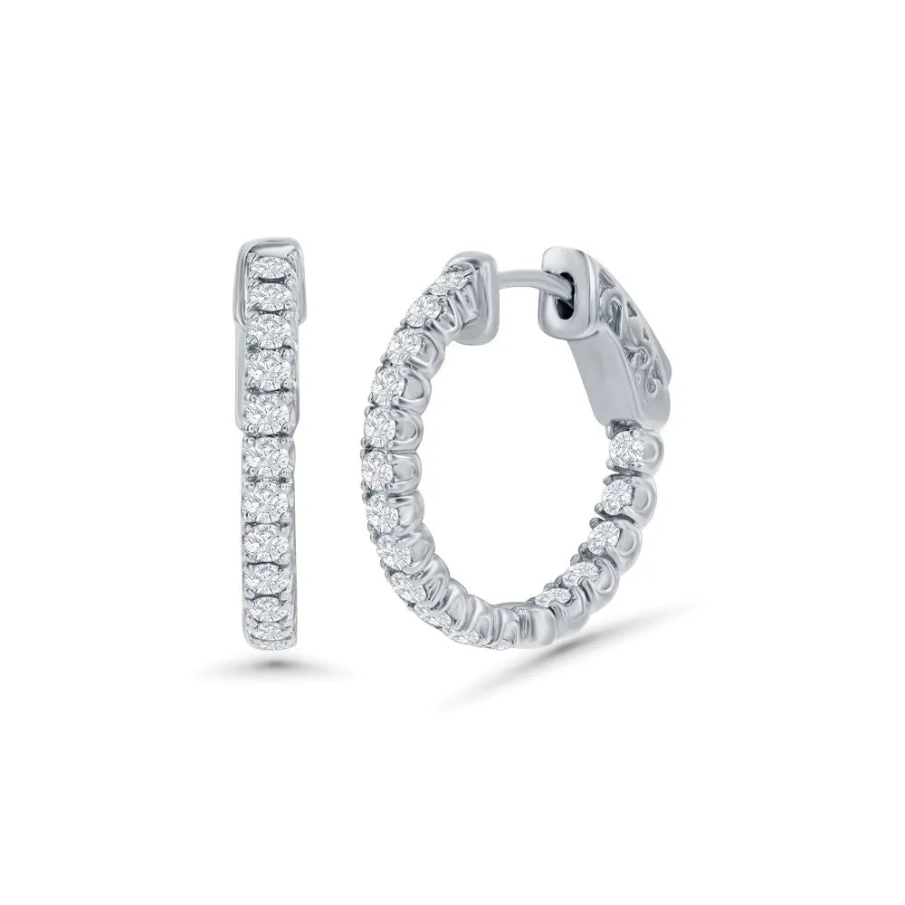 Diamond Inside-Out Hoop Earrings (1.50 ct.) in 14K Gold