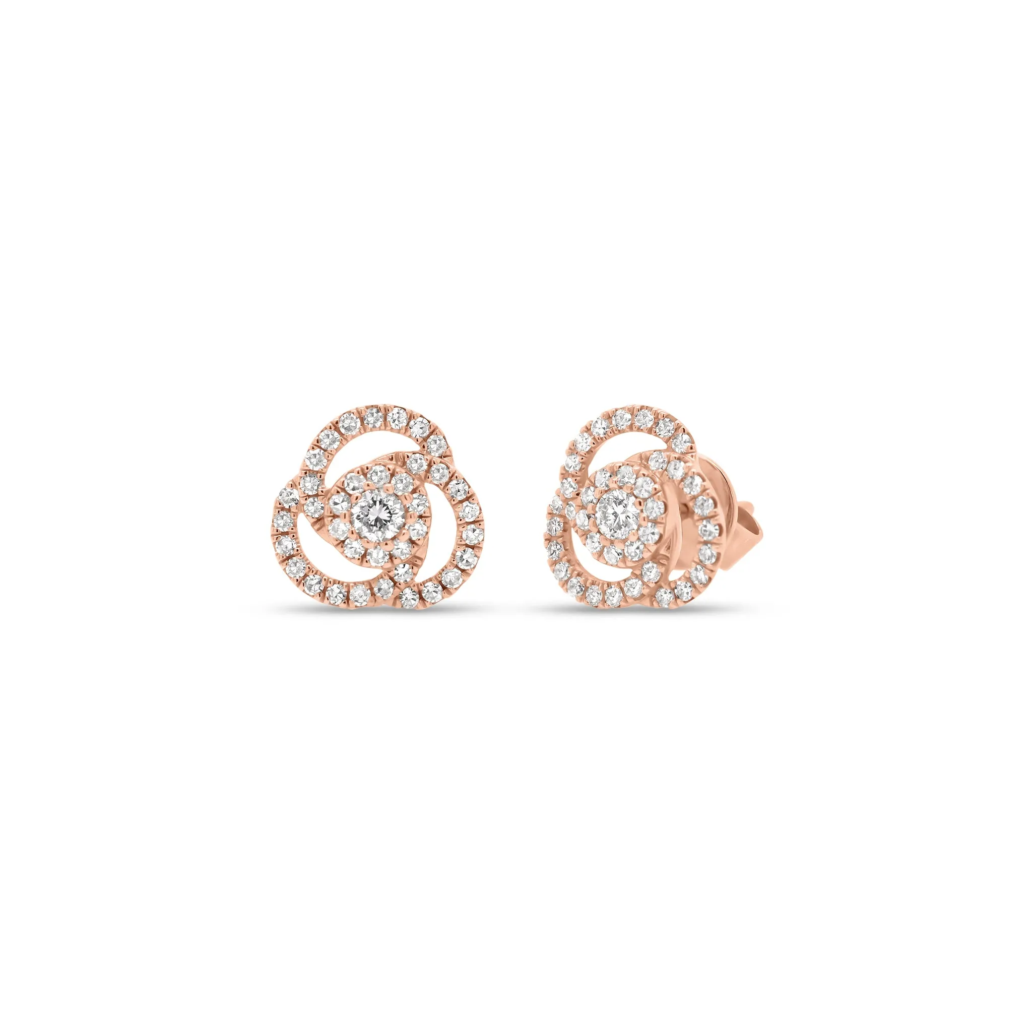 Diamond Rose Stud Earrings