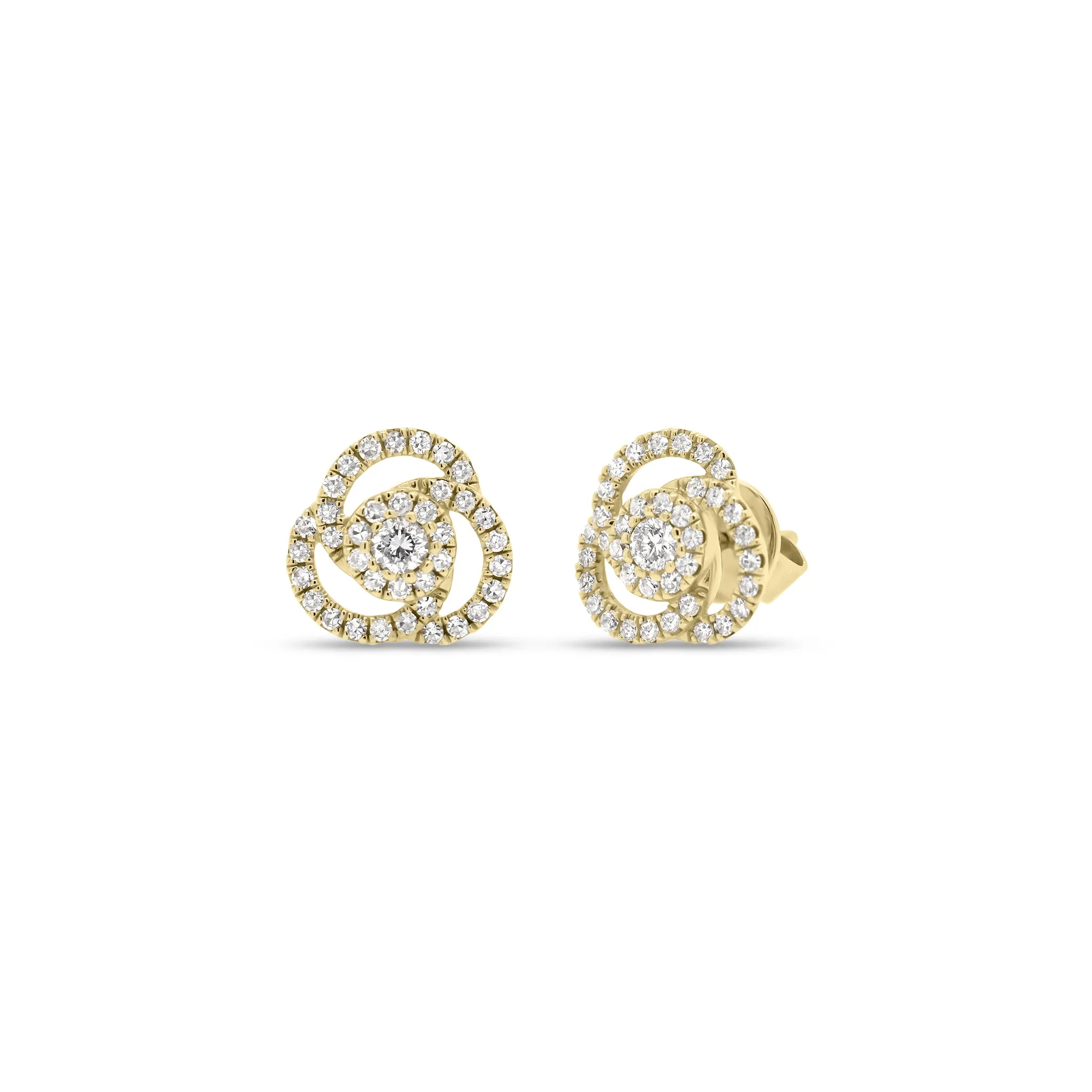 Diamond Rose Stud Earrings