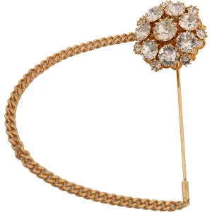 Dolce & Gabbana Exquisite Crystal-Embellished Gold Brooch