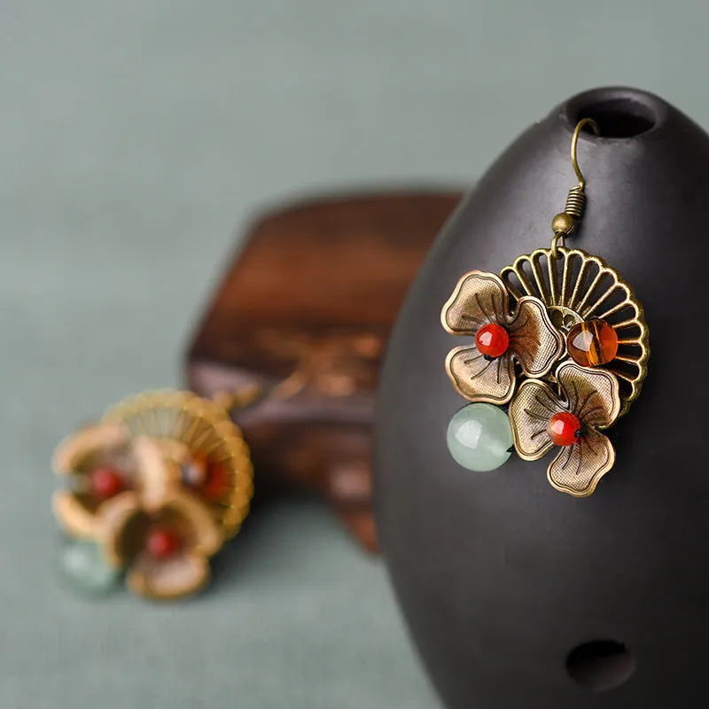 Earrings Agate Dongling Jade Handmade Earrings