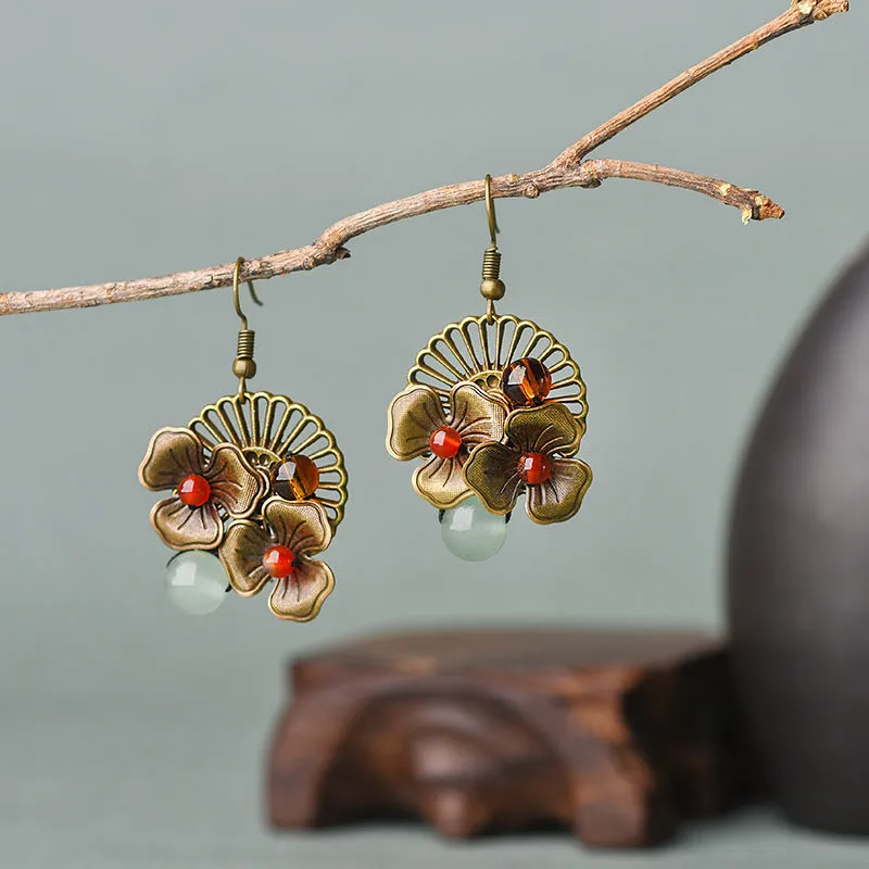 Earrings Agate Dongling Jade Handmade Earrings