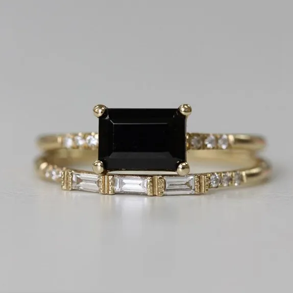 East West Onyx Equilibrium Ring (ready to ship option)*