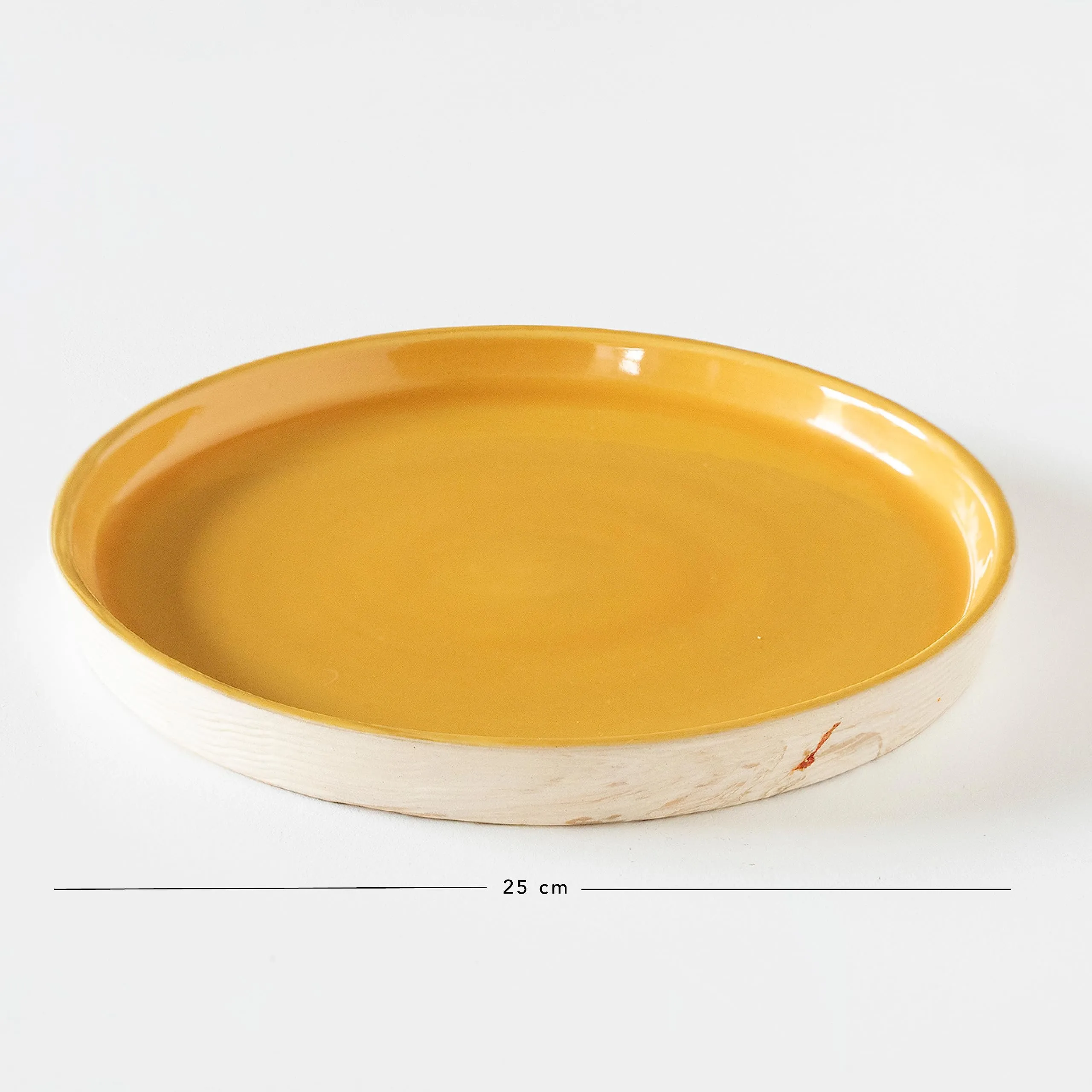 Ellementry Amber Love Ceramic Dinner and Side Plate Combo (Set of 8) (4 of Each) | Dishwasher Safe | Food Grade | Dinnerware | Bone-Ash Free | Crockery for Dining & Gifting