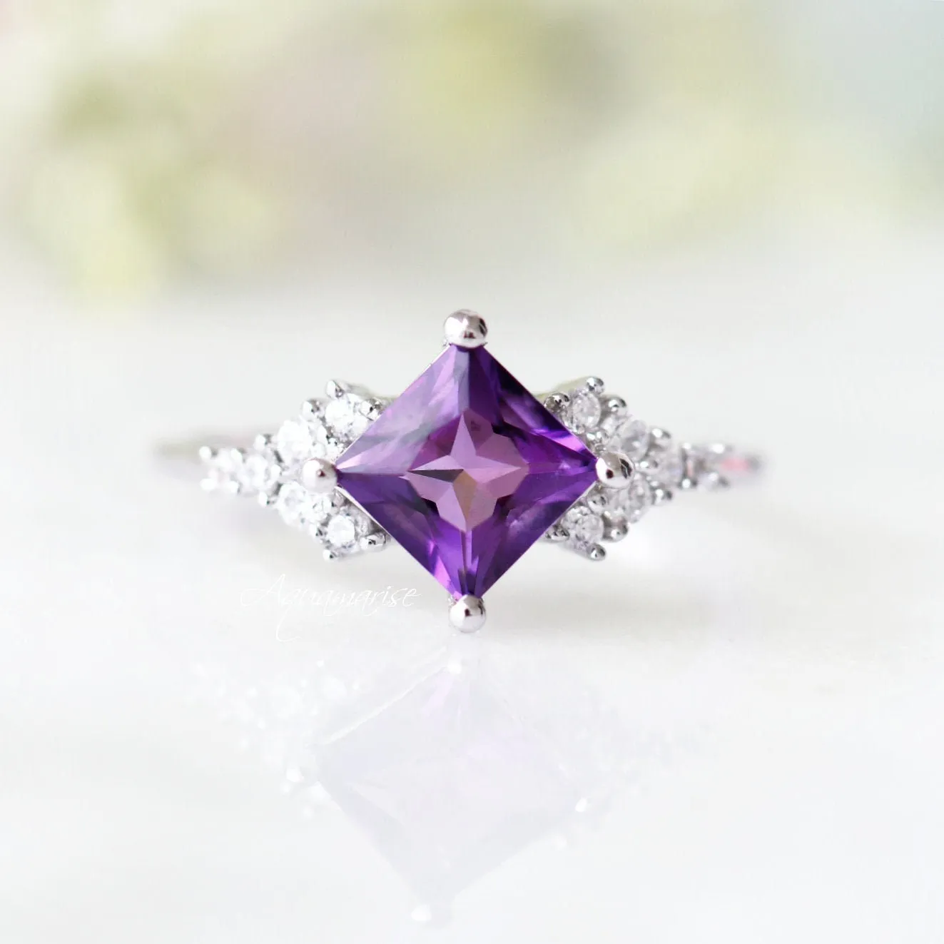 Ellie Amethyst Ring- Sterling Silver