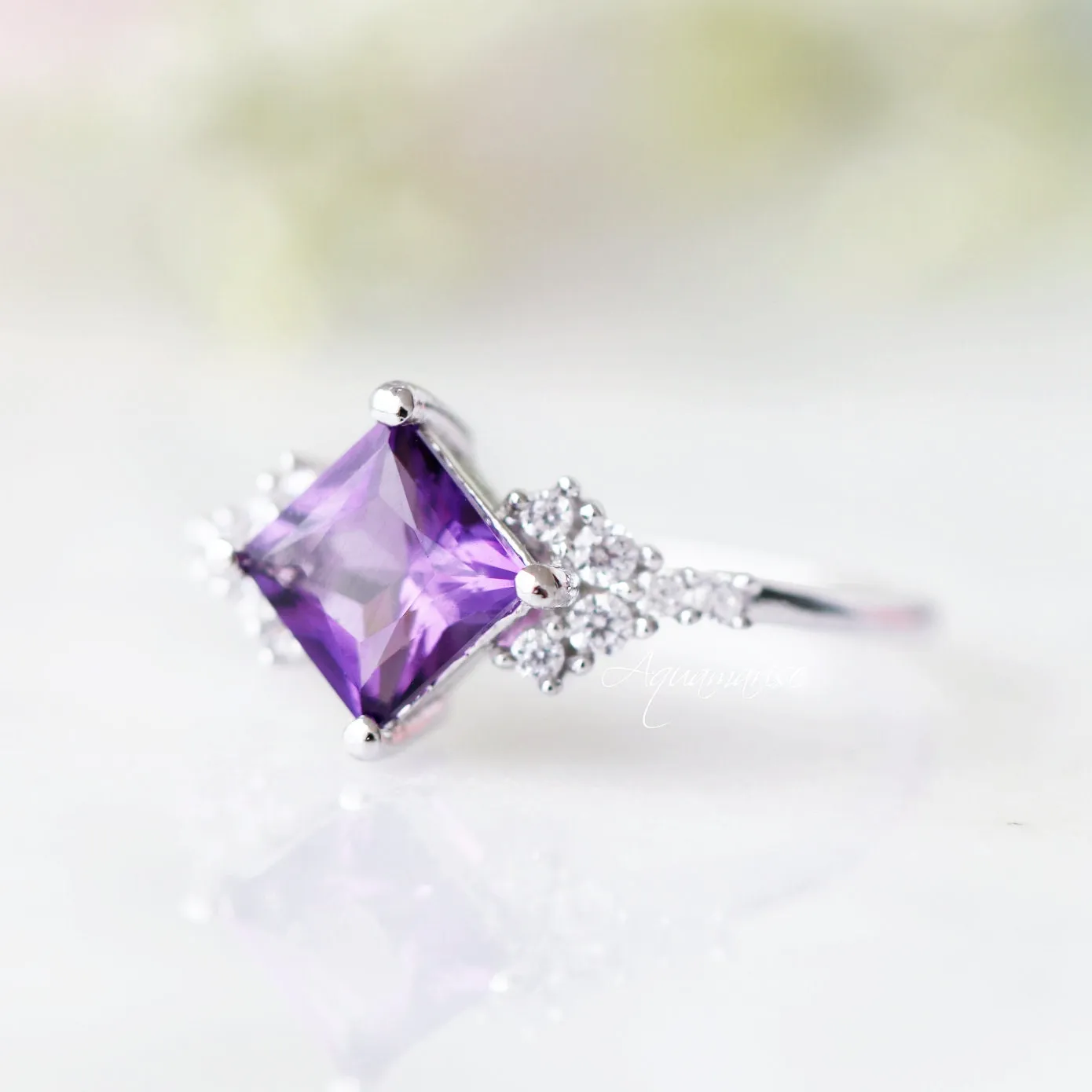 Ellie Amethyst Ring- Sterling Silver