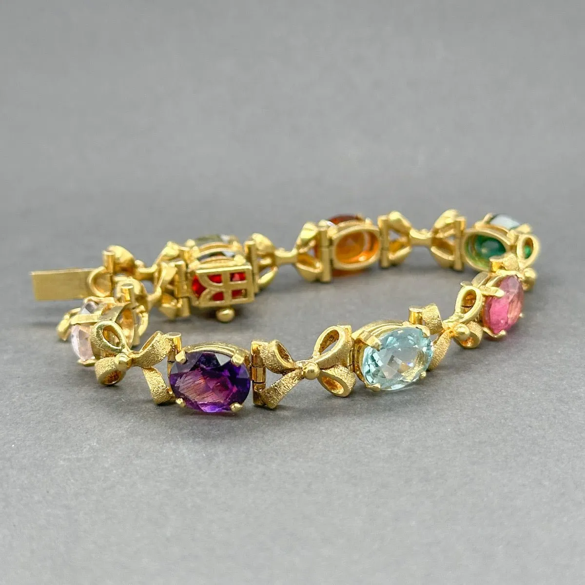 Estate 18K Y Gold 20.22ctw Multi-Gemstone Bracelet