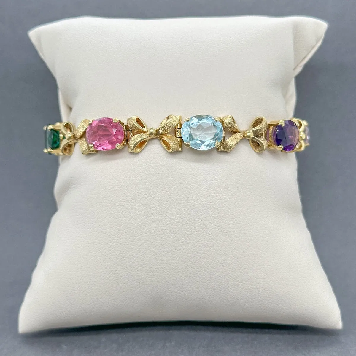 Estate 18K Y Gold 20.22ctw Multi-Gemstone Bracelet