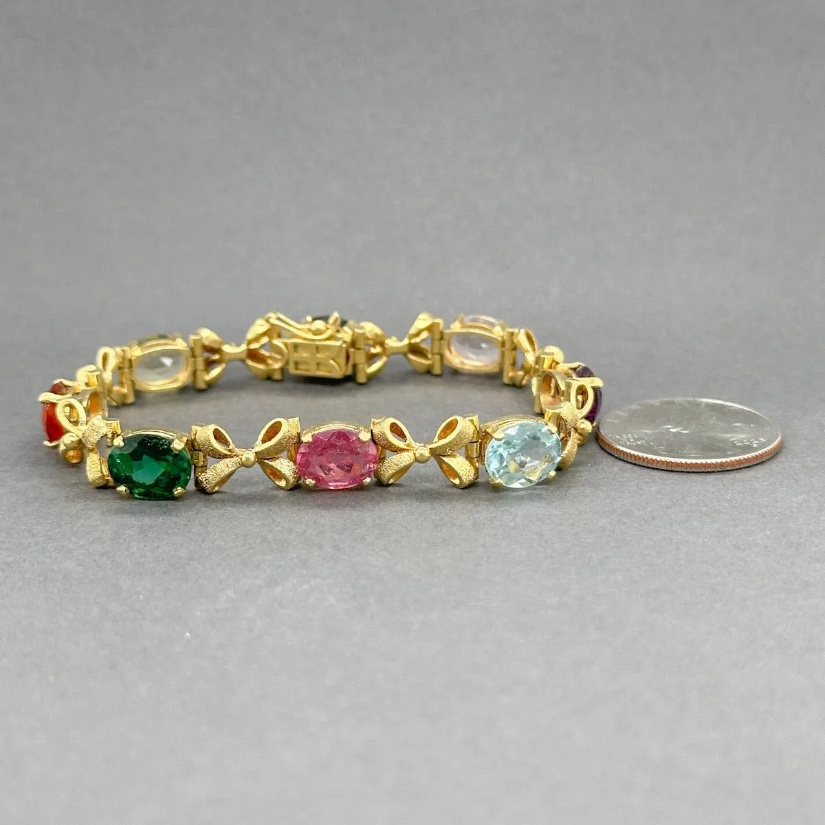 Estate 18K Y Gold 20.22ctw Multi-Gemstone Bracelet