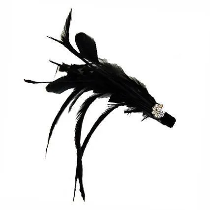 Feather & Rhinestone Brooch - Small