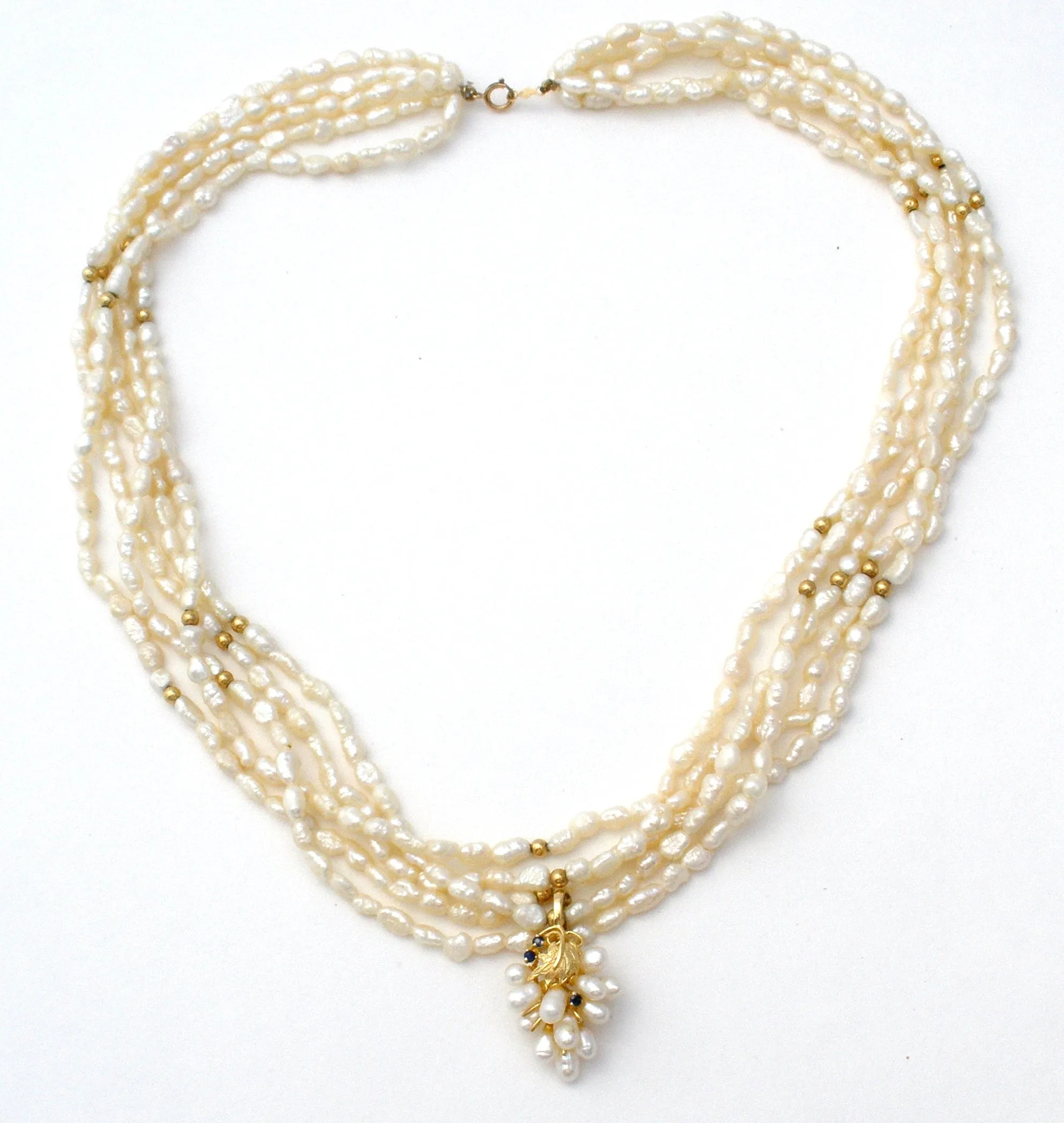 Freshwater Pearl Necklace with Sapphire Enhancer