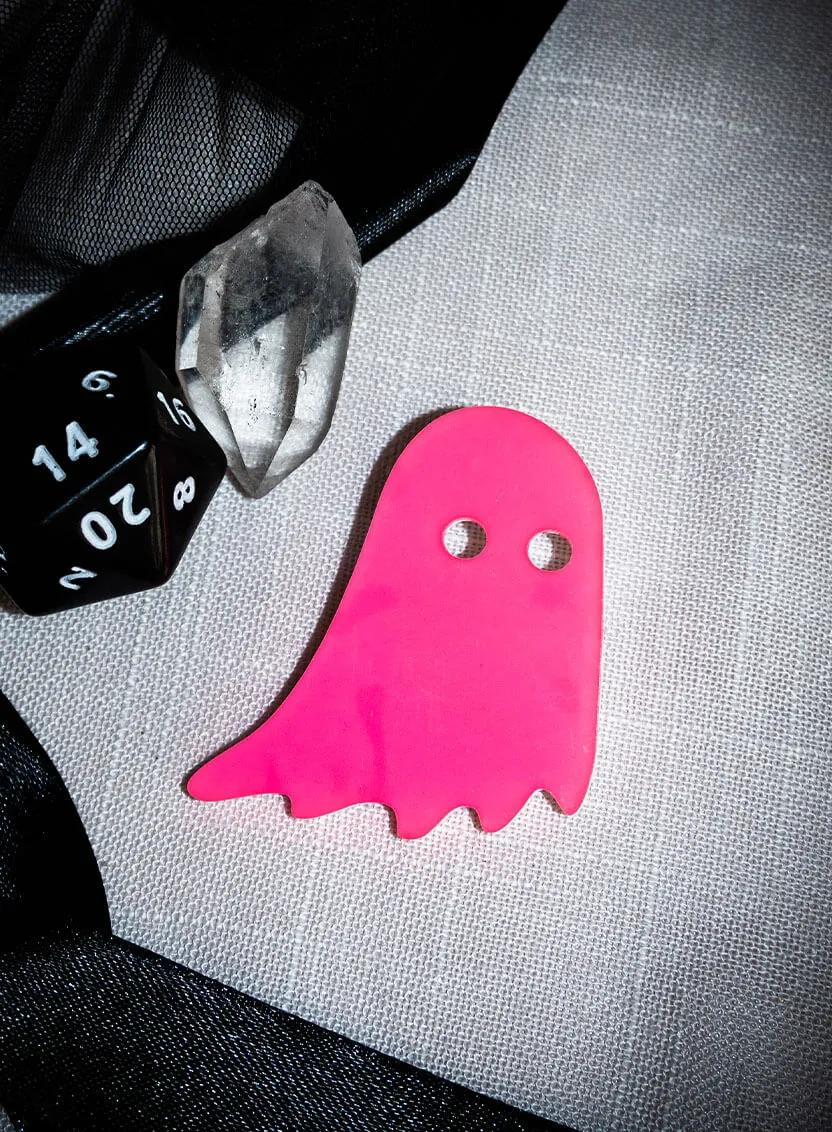 Ghost Brooch - Glow in the Dark Pink