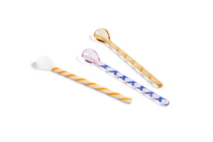 Glass Spoons - 'Spice' Set of 3 | Amber, Light Pink, White | by HAY