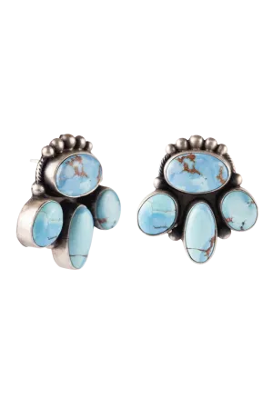 Golden Hills Turquoise & Silver Earrings