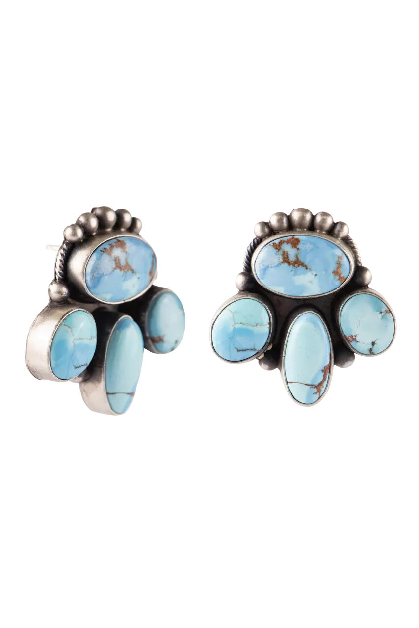 Golden Hills Turquoise & Silver Earrings