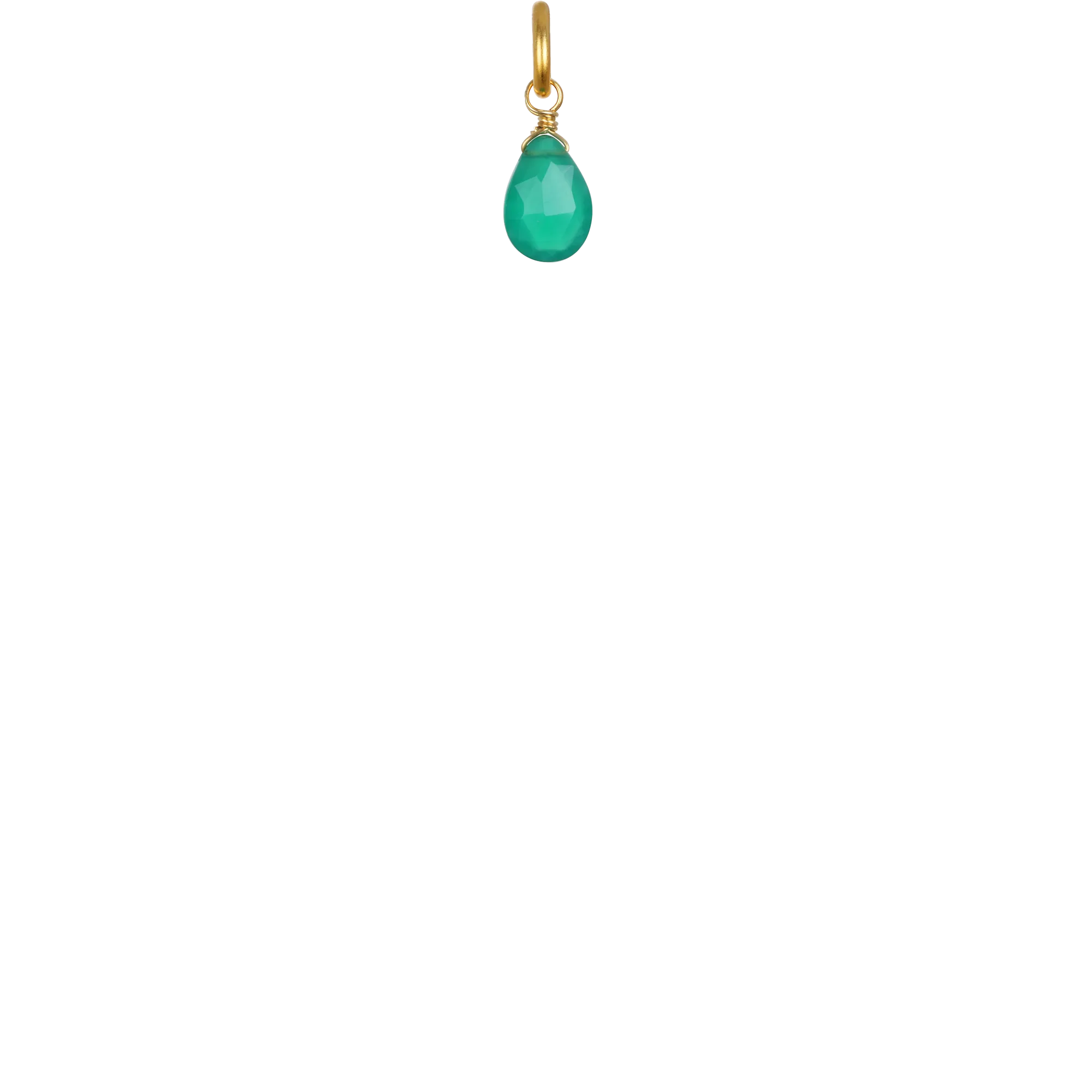 Green Onyx Briolette- May Birthstone