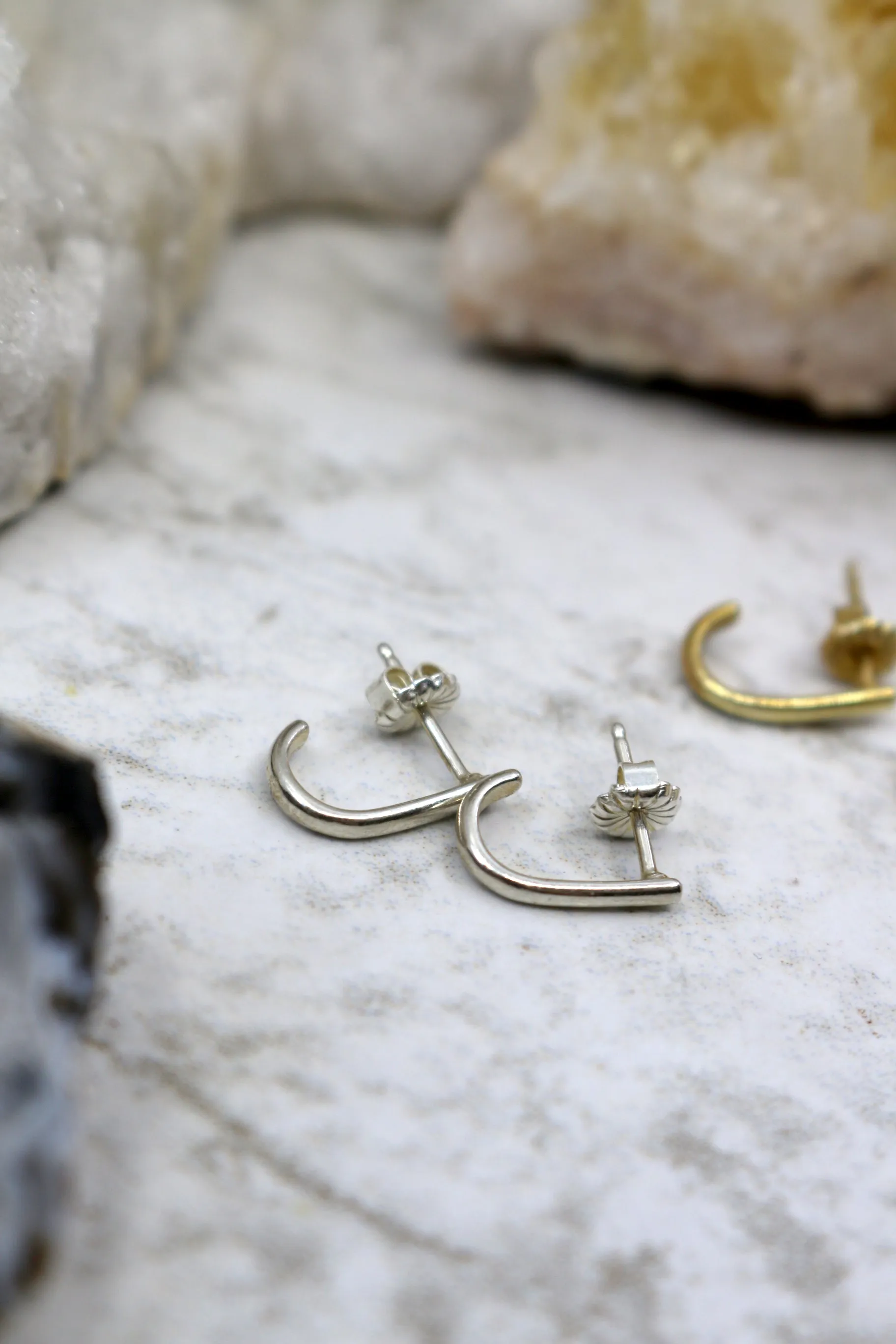 Home // Stud Earlobe Cuff, Gold Fill, Sterling Silver, Simple Earring // BH-E026