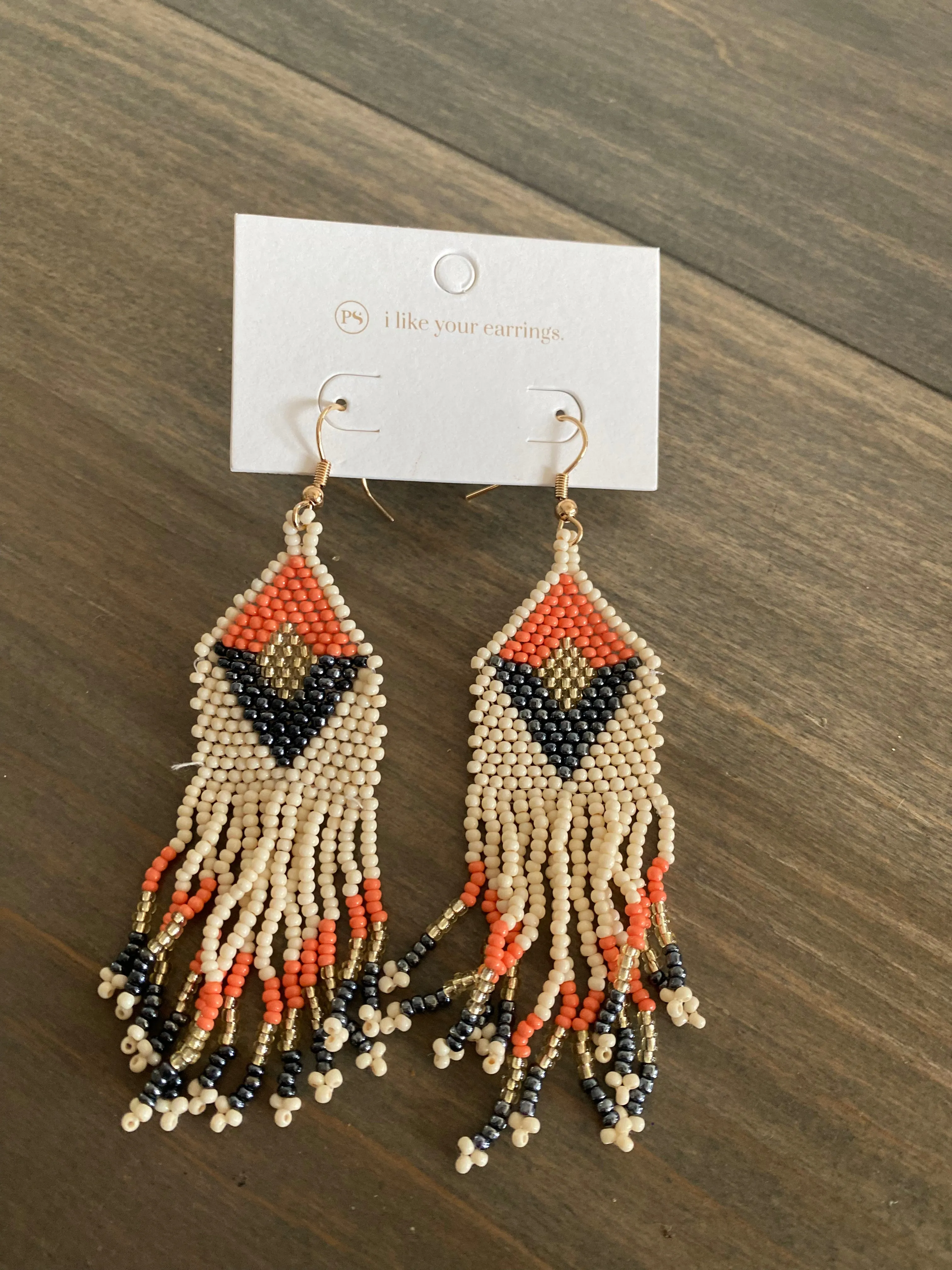 Ibiza Fringe beaded dangle earrings