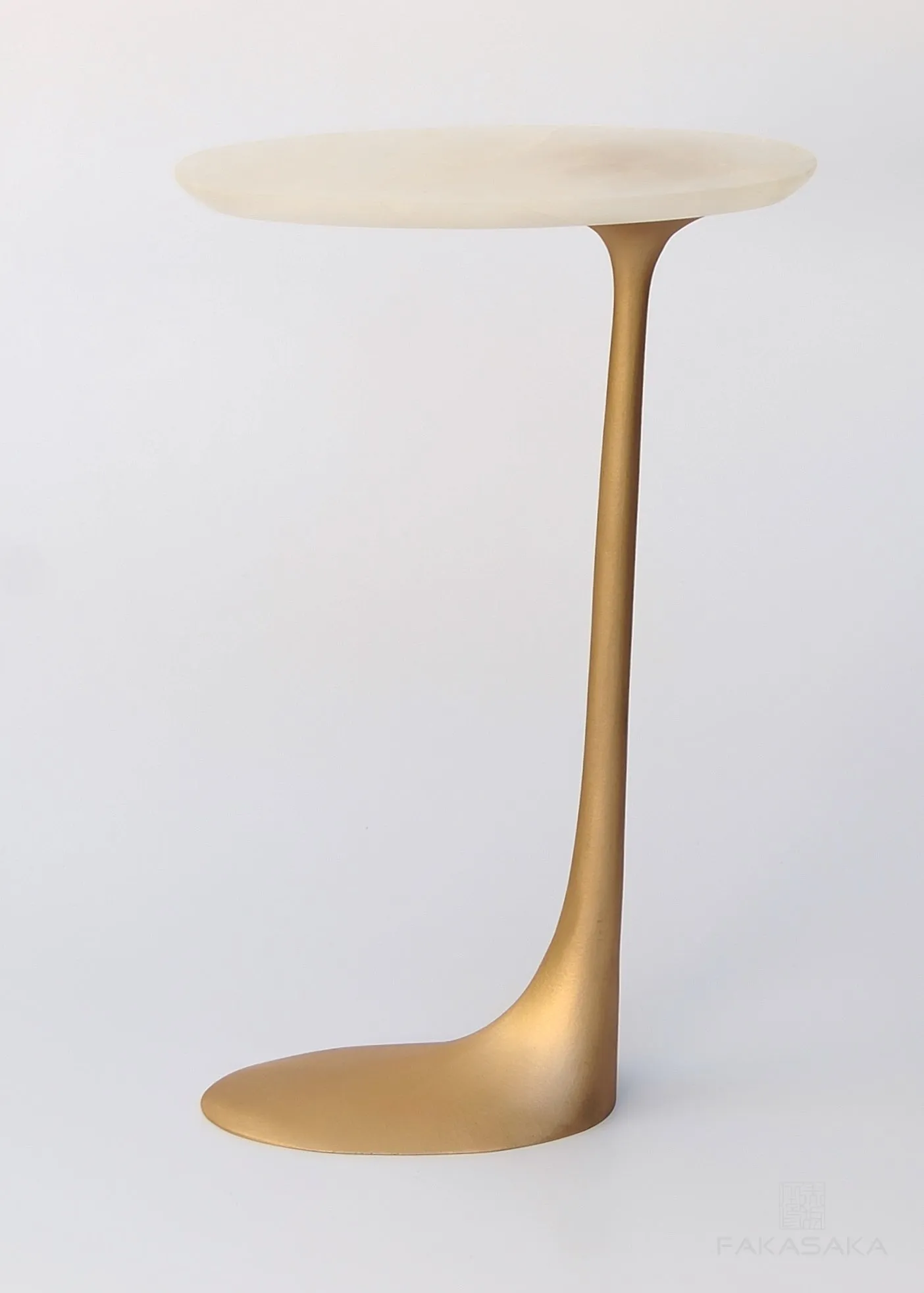 KEITH DRINK TABLE<br><br>ONYX<br>POLISHED TEXTURED BRONZE