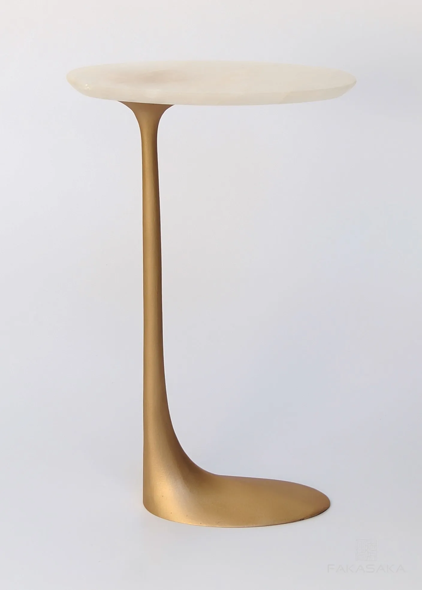 KEITH DRINK TABLE<br><br>ONYX<br>POLISHED TEXTURED BRONZE